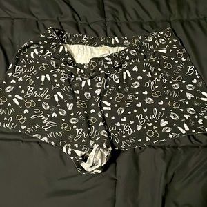 Urban Heritage Black 'Bride' Print Pajama Shorts